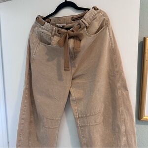 Peach Love California Tan Barrel Jeans
